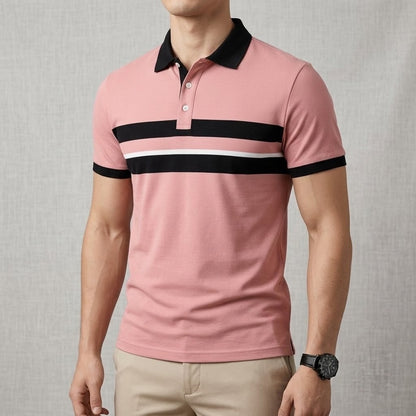 Men's Colorblock Regular Fit Polo T-Shirt